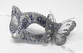 Ladies Blue and Silver Masquerade Ball Carnival Party Eye Mask with Butterfly