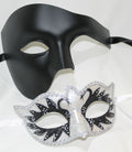 His and Hers Couples Masks in Black and White