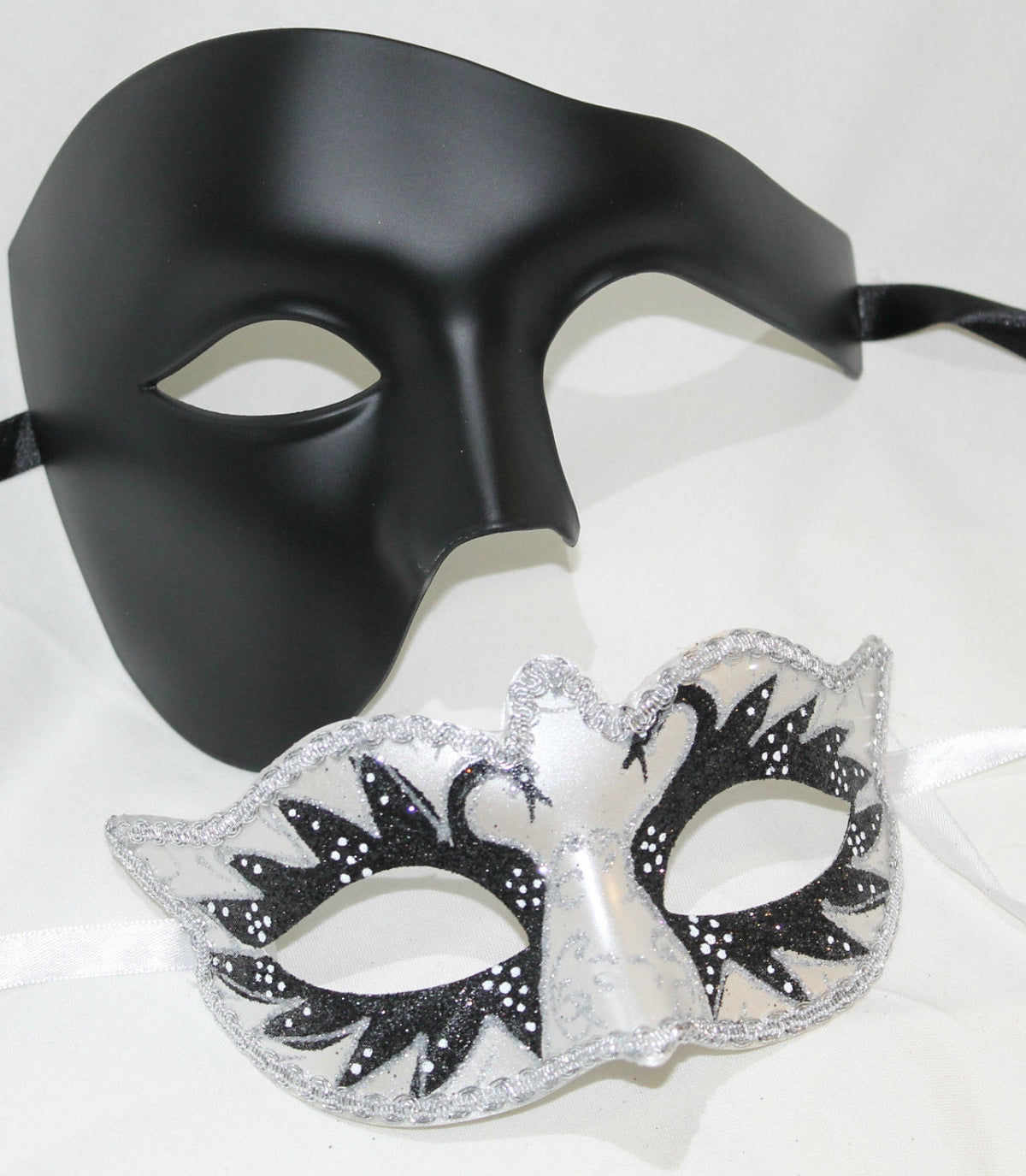 His and Hers Couples Masks in Black and White