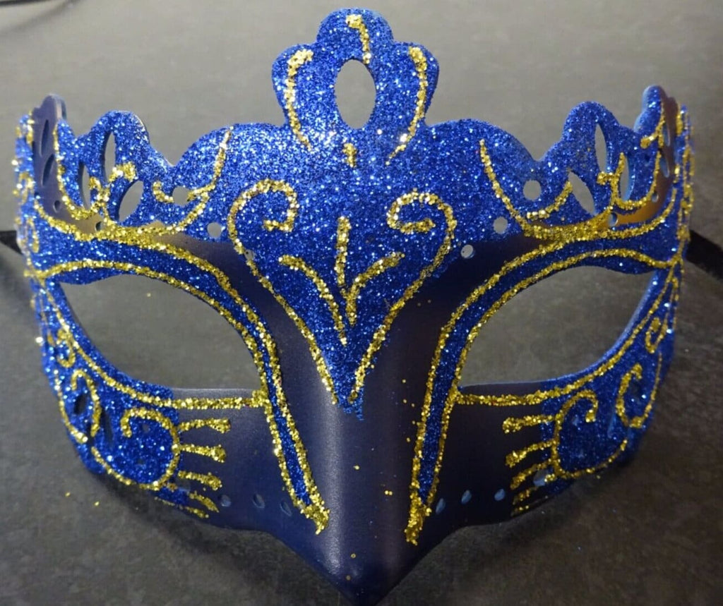 Blue and Gold Rialto Venetian Masquerade Carnival Ball Party Eye Mask