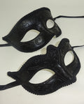 Black His n Hers Couples Venetian Masquerade Party Ball Eye Carnival Masks