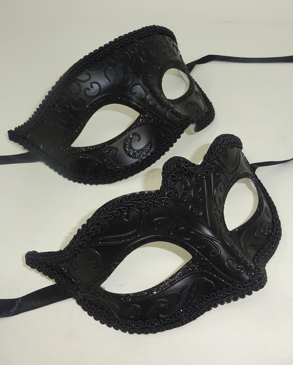 Black His n Hers Couples Venetian Masquerade Party Ball Eye Carnival Masks