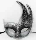 Black and Silver Wave Masquerade Mask