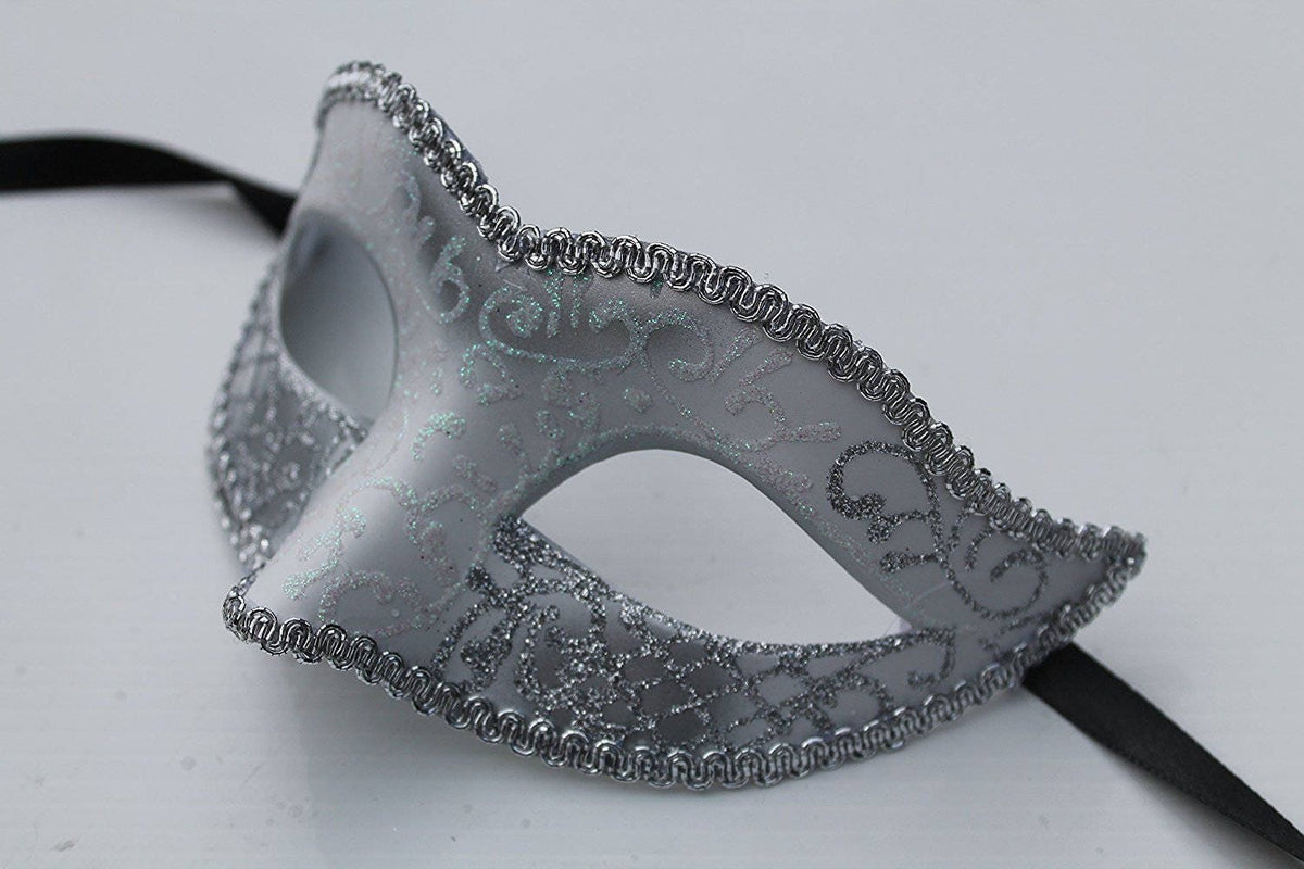 White and Silver Masquerade Mask