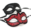 Black & Red Pair of Male and Female Couples Masquerade Masks