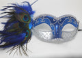 Pretty Blue and Silver Peacock Mask