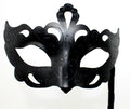 STUNNING BLACK Venetian Masquerade Ball Face Mask on A HAND HELD  STICK  MASK
