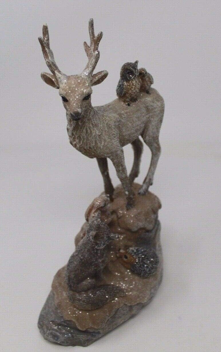 Large Stag Fox Owl Squirrel Robin Hedgehog Woodland Animals Figurine Ornament