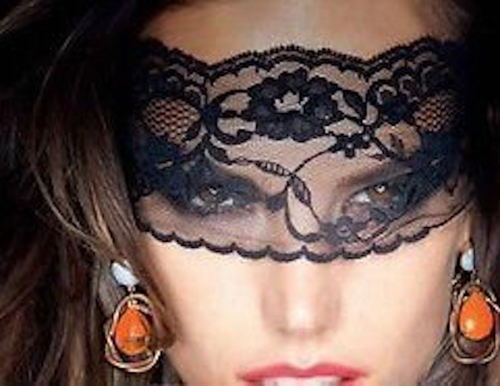 Ladies Black Sexy Lace Mask Veil Blindfold Halloween Night Club Belly Dance