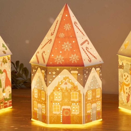 Christmas Gingerbread Festive House LED Lantern Light Table Top Decoration 20cm