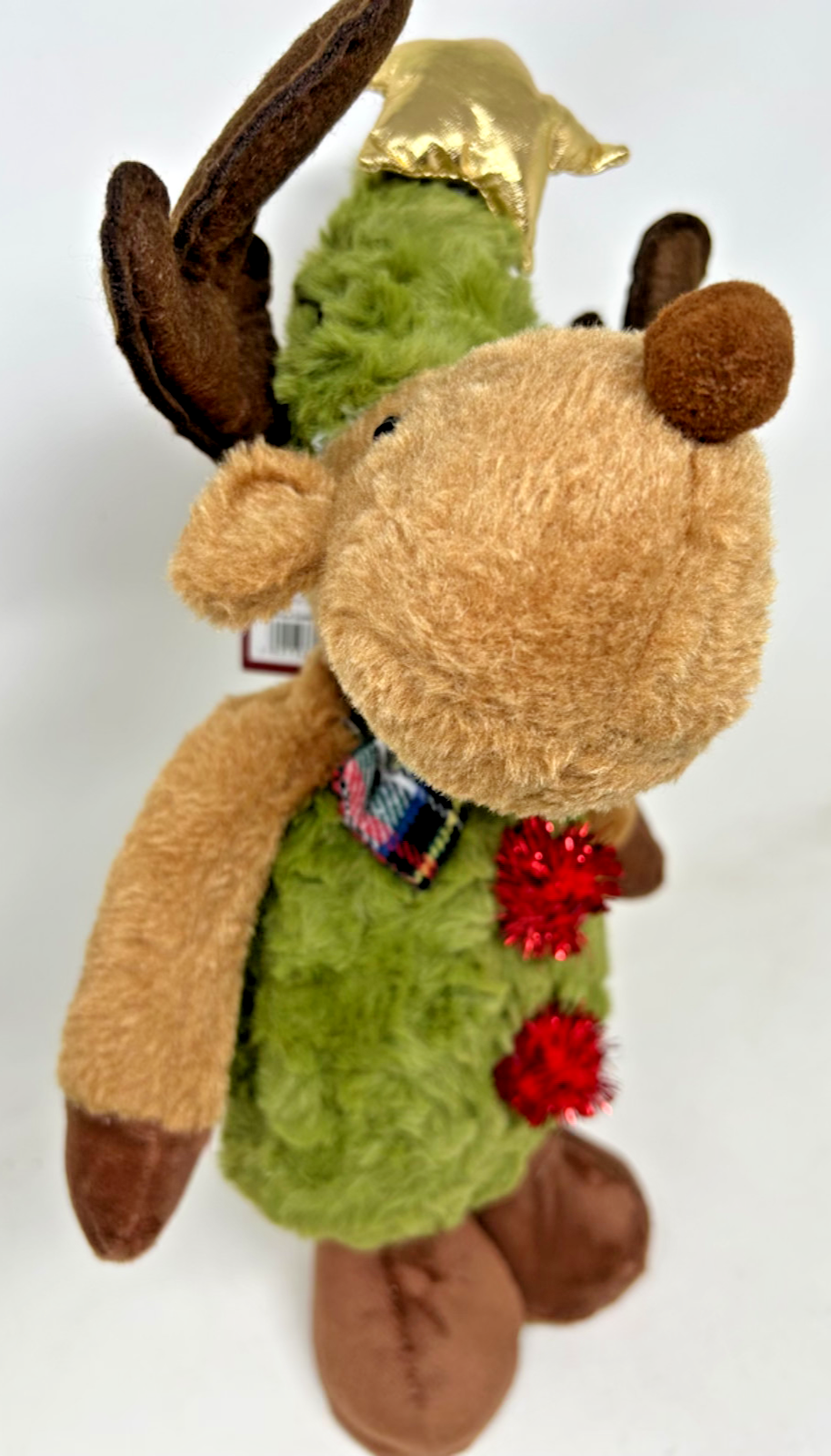 Choice 2 Designs Standing or Sitting Reindeer with a Gold Star Plush Supersoft