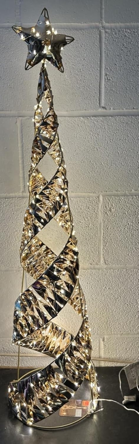 Christmas Festive Gold Twist LED Starbelisk Star Tree 80cm Tall 5m Mains Cable
