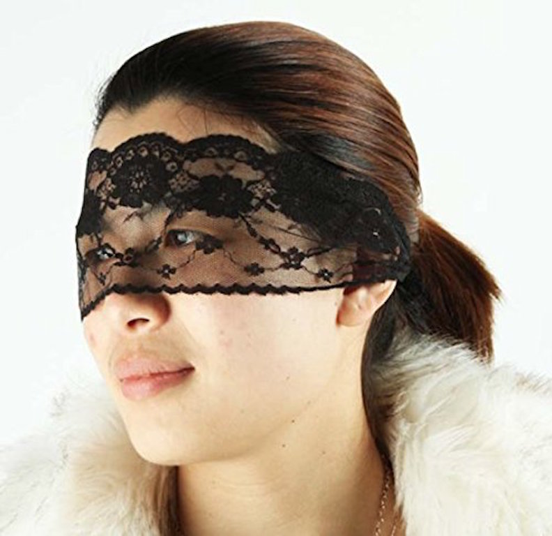 Ladies Black Sexy Lace Mask Veil Blindfold Halloween Night Club Belly Dance