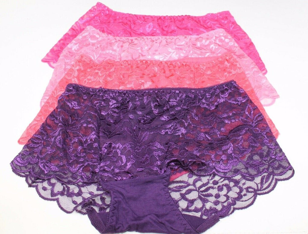 Beautiful Ladies Embroidered Elasticated Bamboo Fibre Panties Briefs Size 8-10