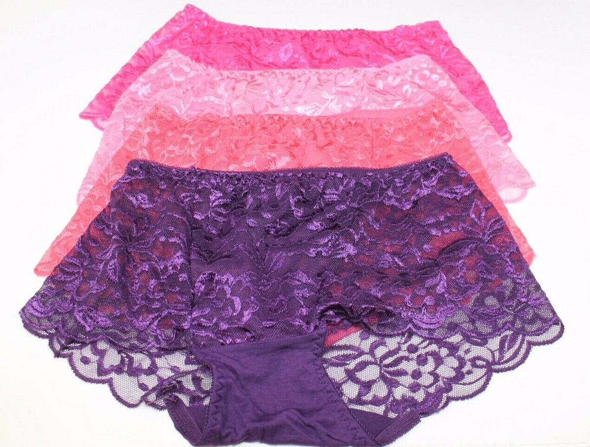 Beautiful Ladies Embroidered Elasticated Bamboo Fibre Panties Briefs Size 8-10