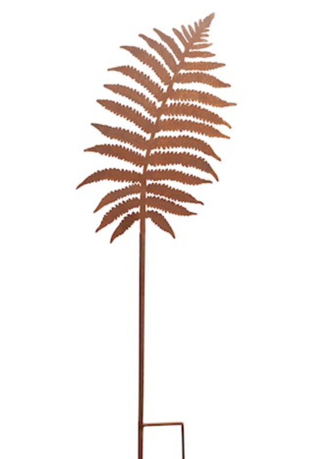 Large Heavy Duty Core-Ten Rusty Metal Fern Leaf Garden Ornament 86cm Long x 24cm