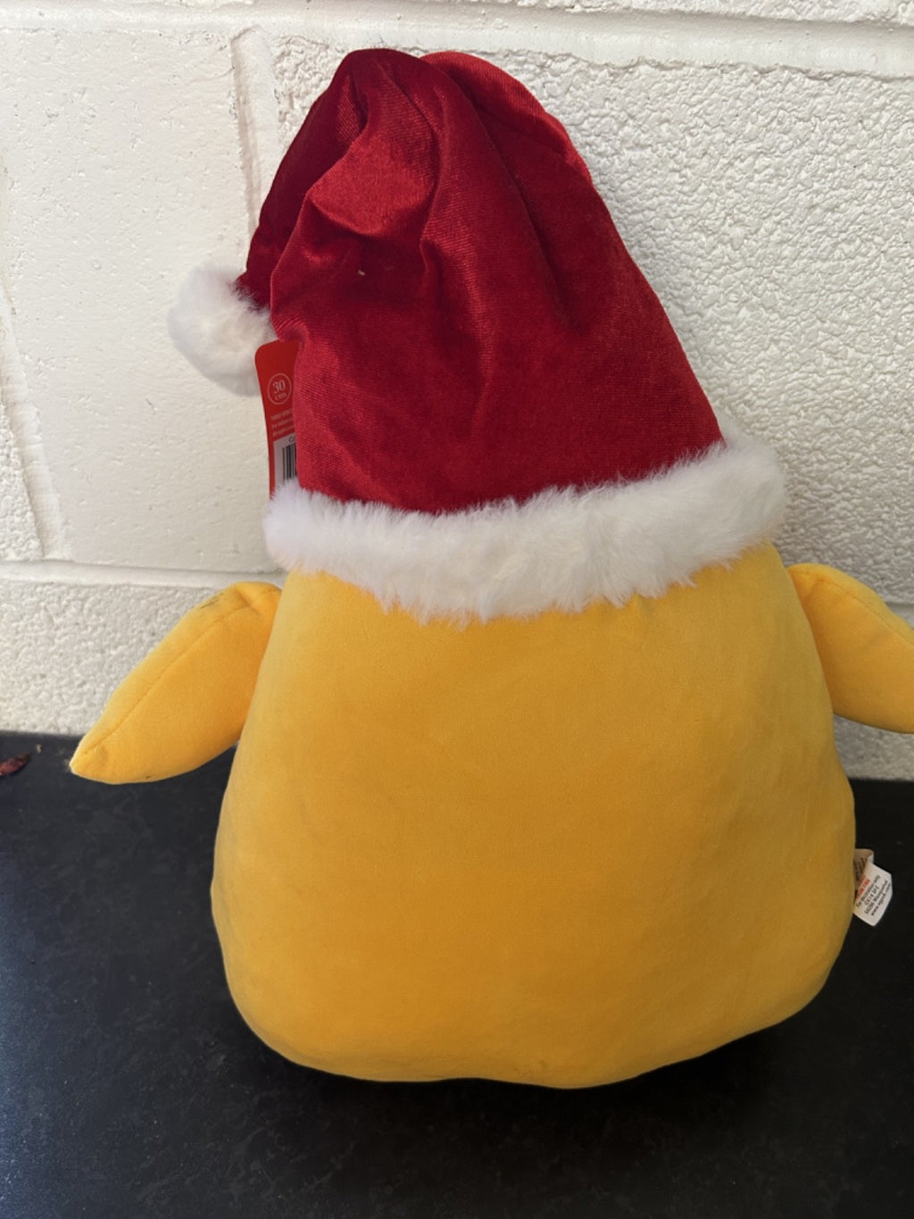 Super Soft Christmas Plush Squeezy Duck Freestanding but Loves Cuddles 30cm Tall