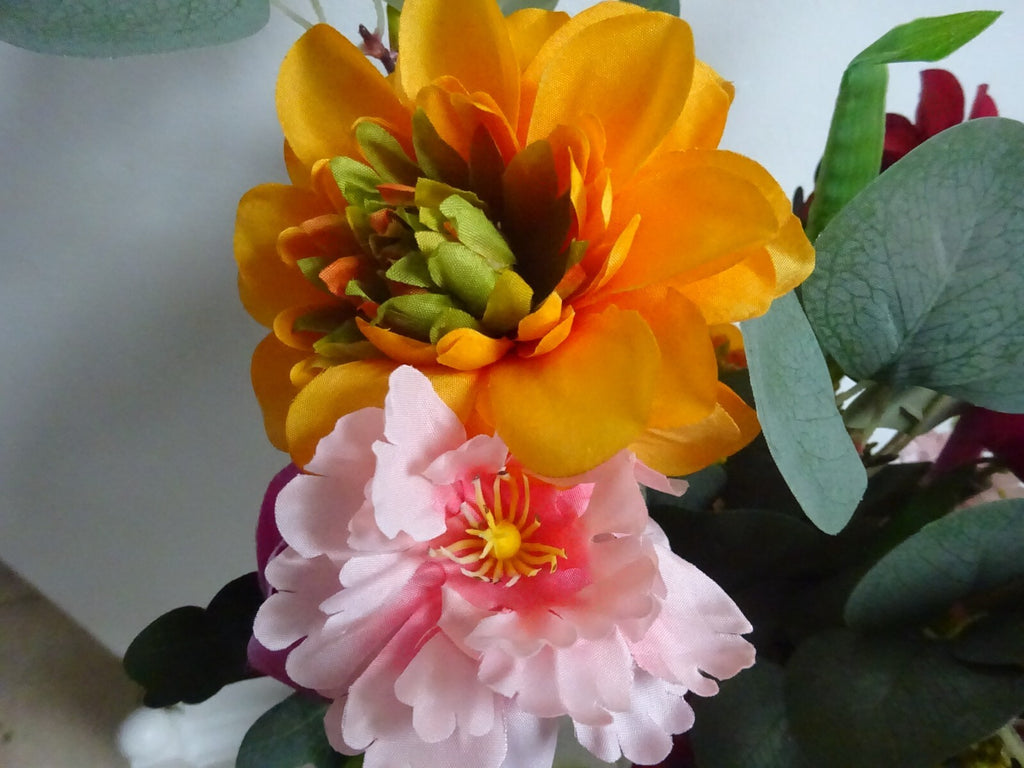 Artificial Hand Tied Floral Bouquet 60cm Tall Mixed Flowers Bundle Bunch
