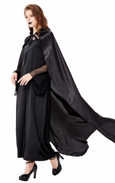 Ladies Halloween Vampire Witch Dark Queen Costume Elaborate Dress Size 10-12
