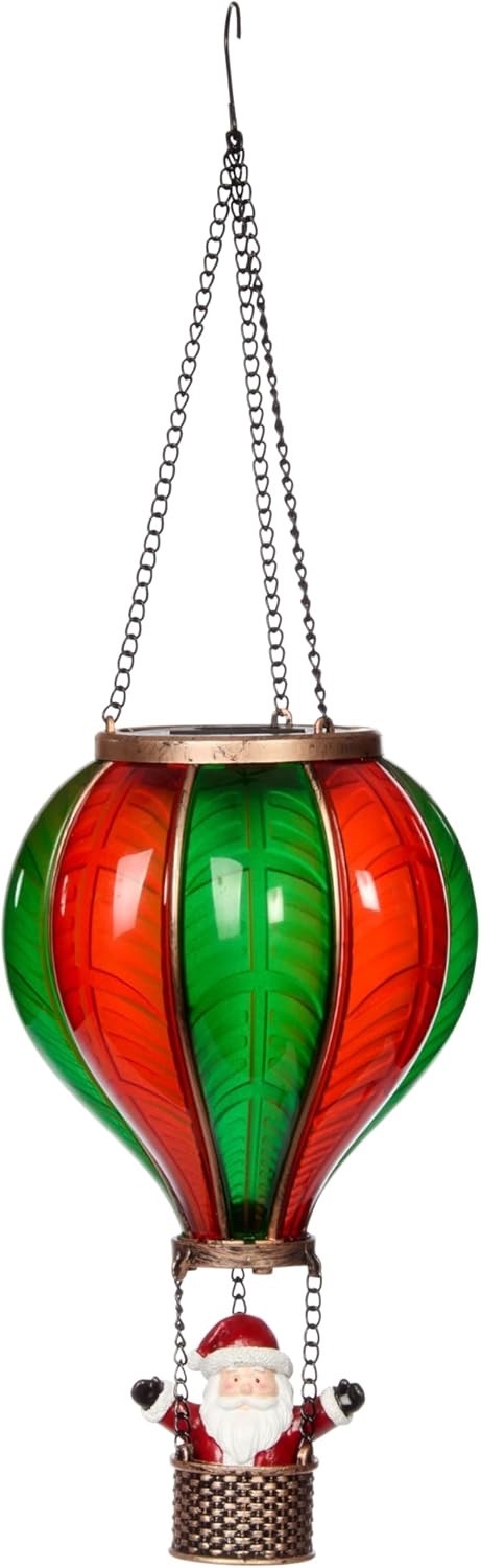 Santa’s 45cm Flaming Hot Air Balloon Indoor & Outdoor Use Christmas Decoration