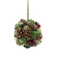 Festive Christmas Hanging Decorative Gold Glitter Fir Cone Ball 13cm Diameter