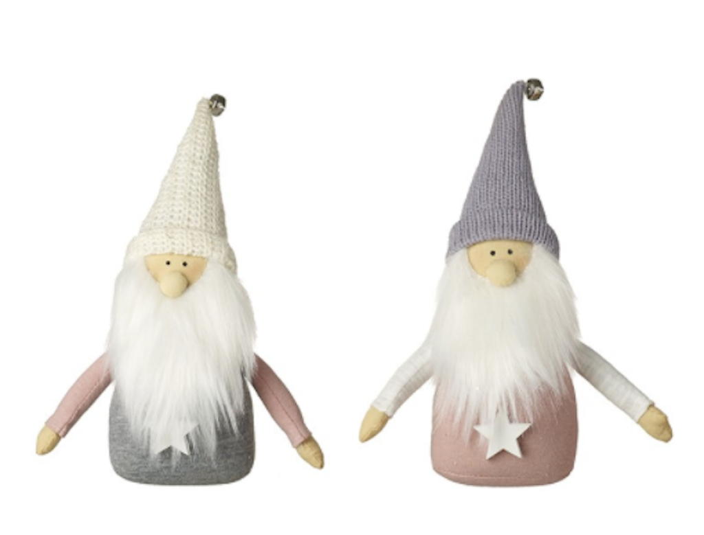 Choice of 2 Cute Freestanding Santa Gonk Ornament Figurine with Bell Weight Base