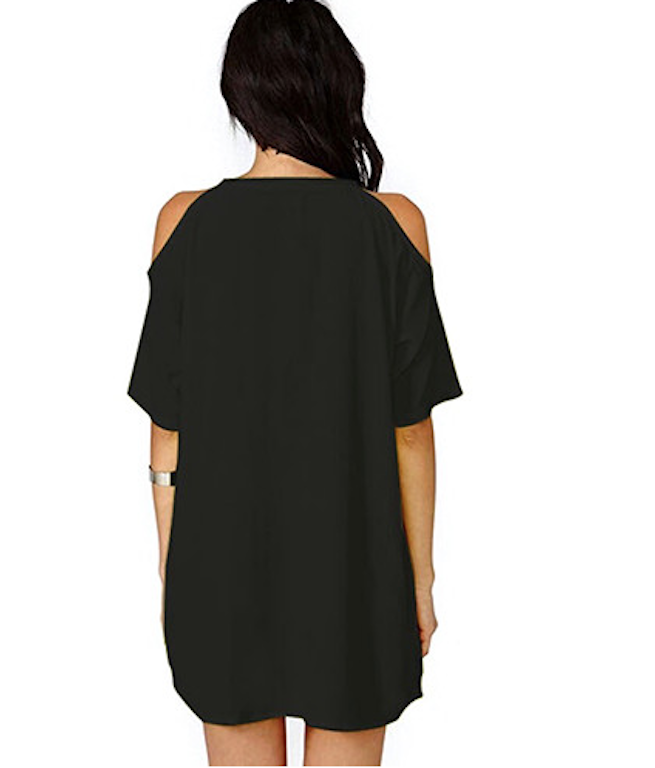 Black or Ivory Beach Summer Dress Bikini Cover Up Open Shoulder Size 10-12