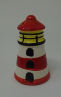 Ceramic Lighthouse Salt or Pepper Pot with two Dispensing Holes 8.5cm Tall