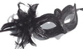 LADIES BLACK MASK WITH FLOWER VENETIAN  MASQUERADE PARTY PROM EYE MASK WEDDING