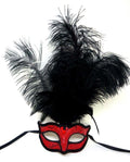 RED & BLACK VENETIAN  BALL MASQUERADE PARTY EYE FACE MASK HALLOWEEN