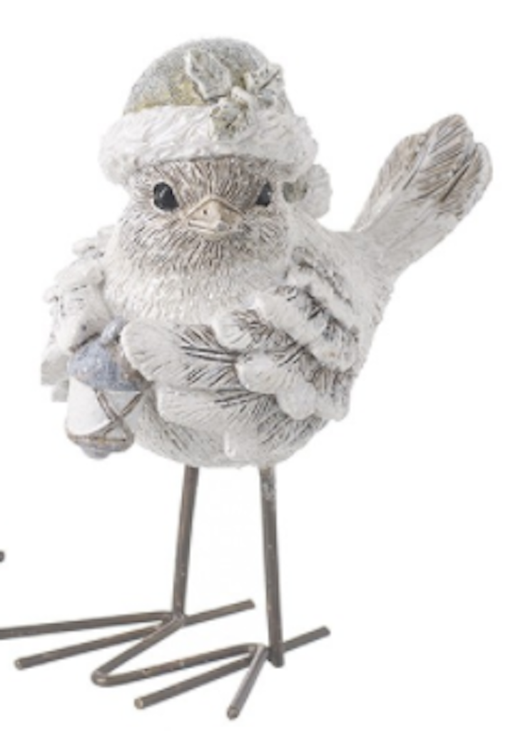 Choice of 2 Cute Standing Birds Ornament Figurine Bobble Hat or Santa Hat Gift