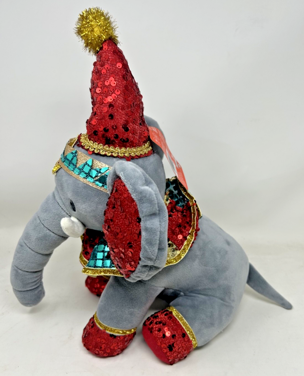 Christmas Cuddly Plush Sitting Circus Hefferlump Elephant Weighted Base 40cm
