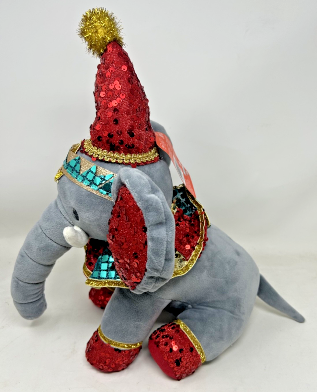 Christmas Cuddly Plush Sitting Circus Hefferlump Elephant Weighted Base 40cm