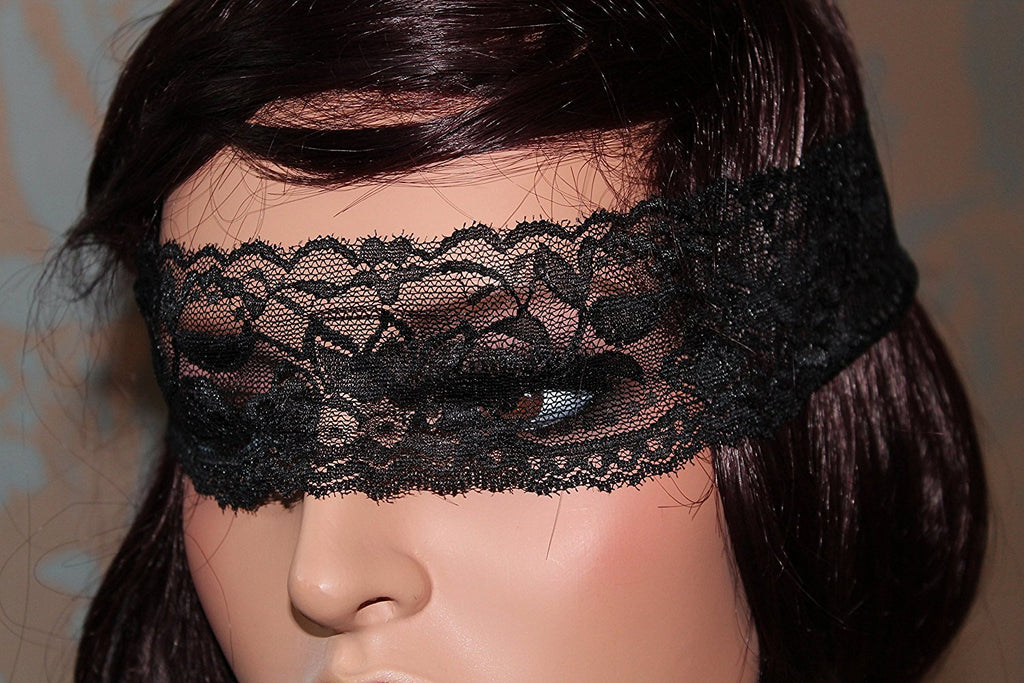 Black Sexy Lace Mask/Veil Blindfold Catwoman Bondage Night Club Belly Dance