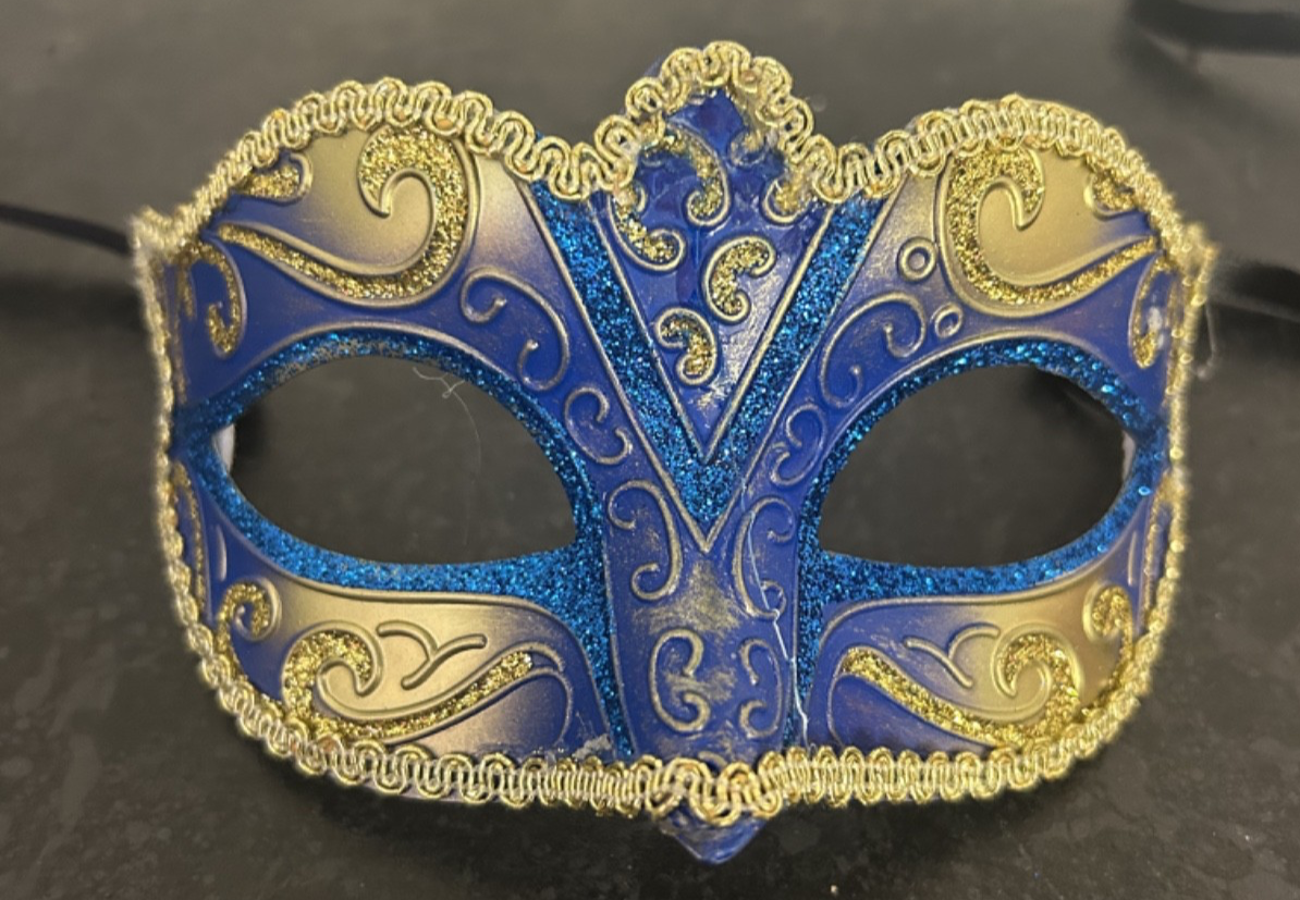 LADIES BLUE & GOLD STUNNING VENETIAN MASQUERADE PARTY CARNIVAL BALL EYE MASK