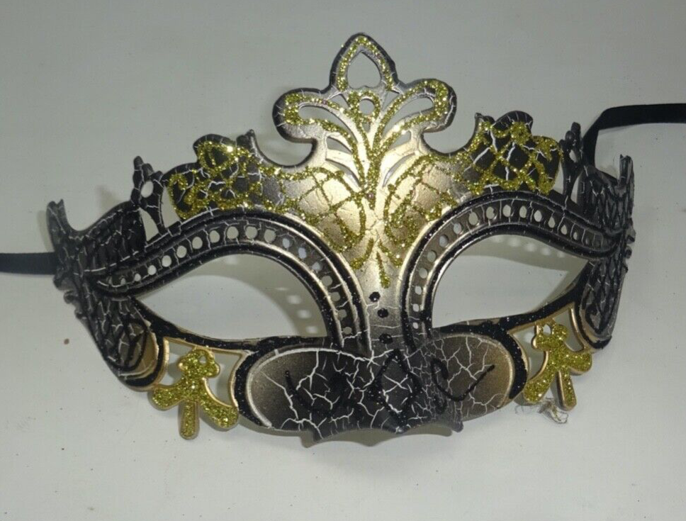 LADIES GOLD & BLACK RIALTO VENETIAN MASQUERADE PARTY CARNIVAL BALL EYE MASK