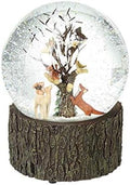 Musical Christmas Woodland Animals Snow Globe Bark Effect Base 16cm Jingle Bells