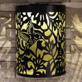 Hummingbird Black Curved Solar LED Wall Panel Metal Garden Light Decor Gift