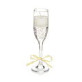 Christmas Champagne Glass Gel Candle Gold Stars & Bow 22cm Tall x 6cm Dia