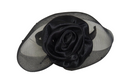 Hair Hatinator Fascinator Stiffened Beaded Polka Dot Net Fabric with Satin Rose