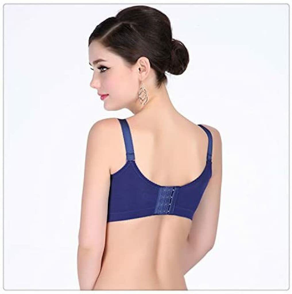 Quality Sexy Push Up Padded Underwired Embroidered Bra Size 36B Blue & Gold