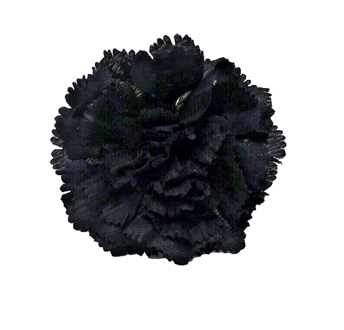 Black Hair Fascinator Flower Serrated Petals on Pony Tail Elastic Ideal Funeral