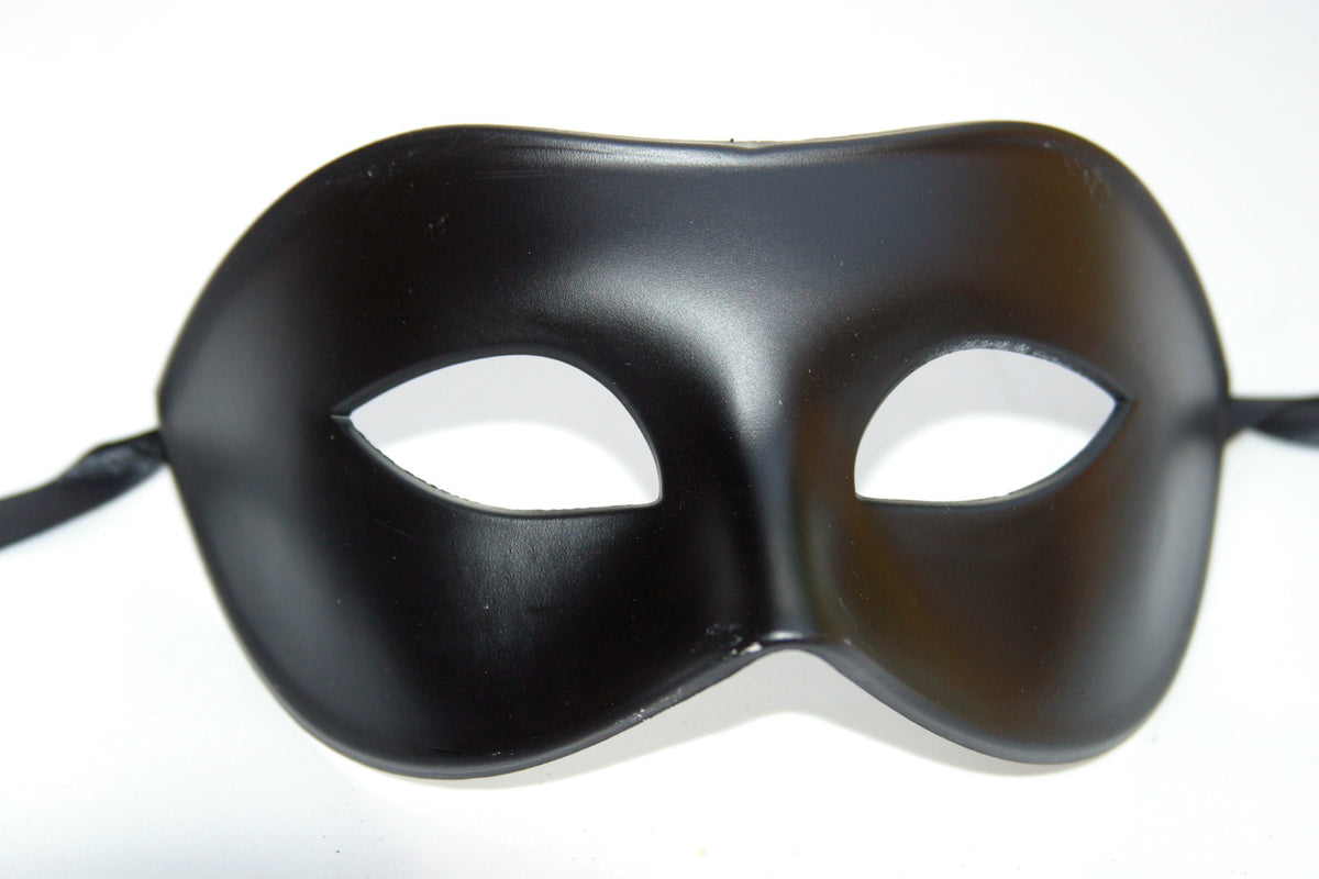 QUALITY MENS MIDNIGHT BLACK Venetian Masquerade Party Eye Carnival Mask