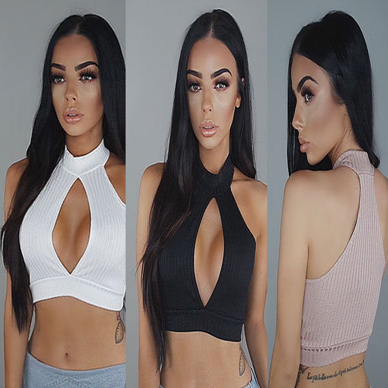 Choice 2 Colours Grey Peach/Apricot Sexy Peek a Boo Crop Cropped Top 10-12