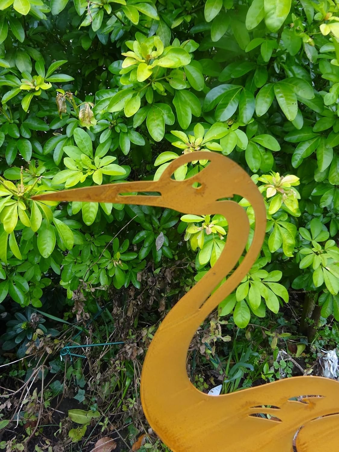 Rusty Metal Heron Garden Ornament, 82cm