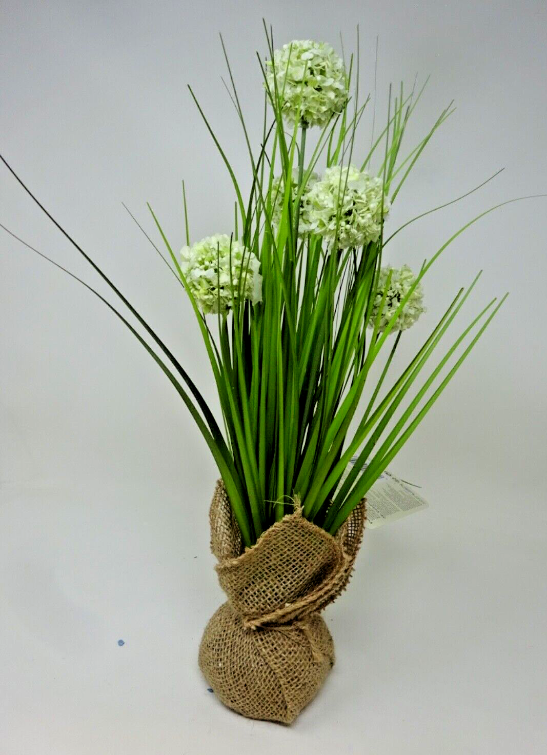 Choice of Artificial Faux Flowers Pom Pomettes 30cm Tall Hessian Base Bouquet