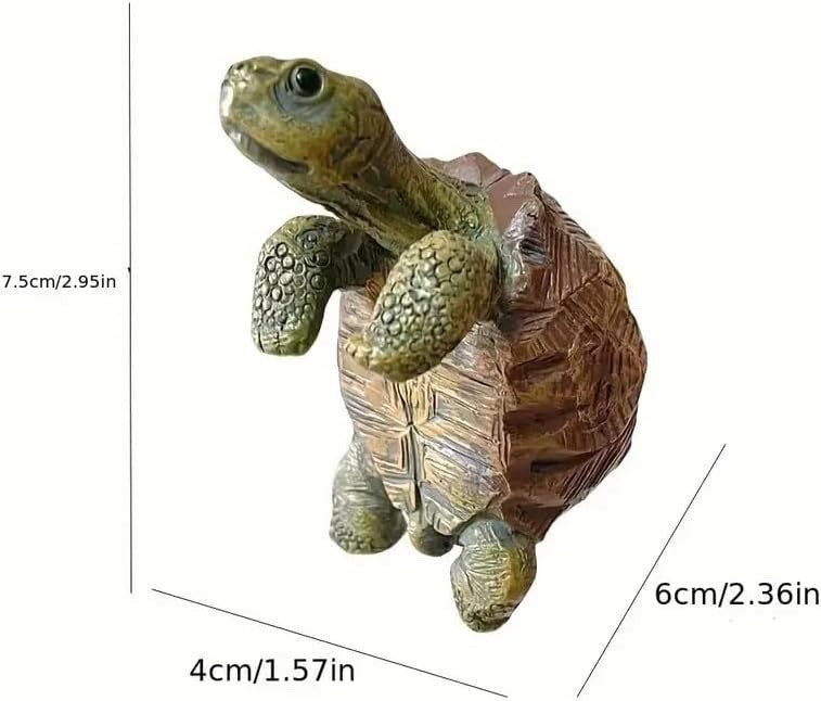 Beautifully Detailed Cute Tortoise Resin Plant Pot Hanger 7.5cm Indoor Outdoor