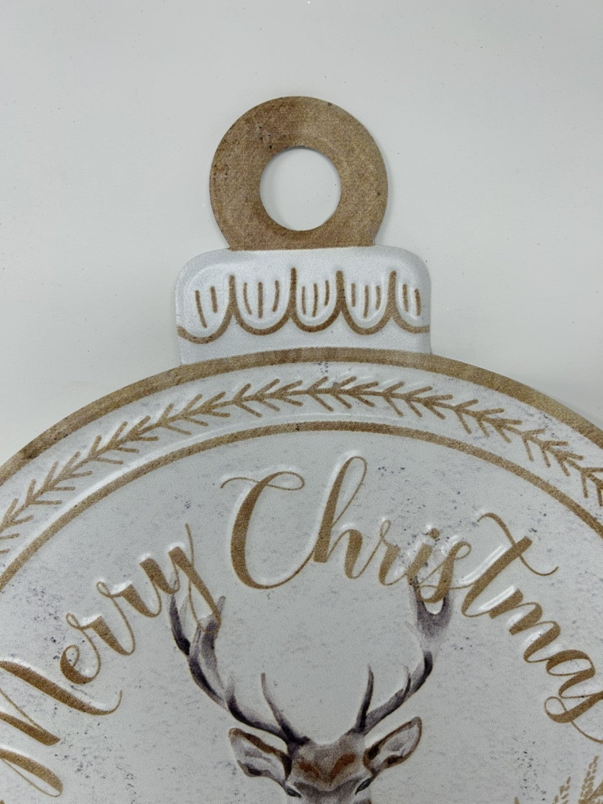 Merry Christmas to All Large Hanging Metal Sign 50cm Dia Stag Festive Decoration