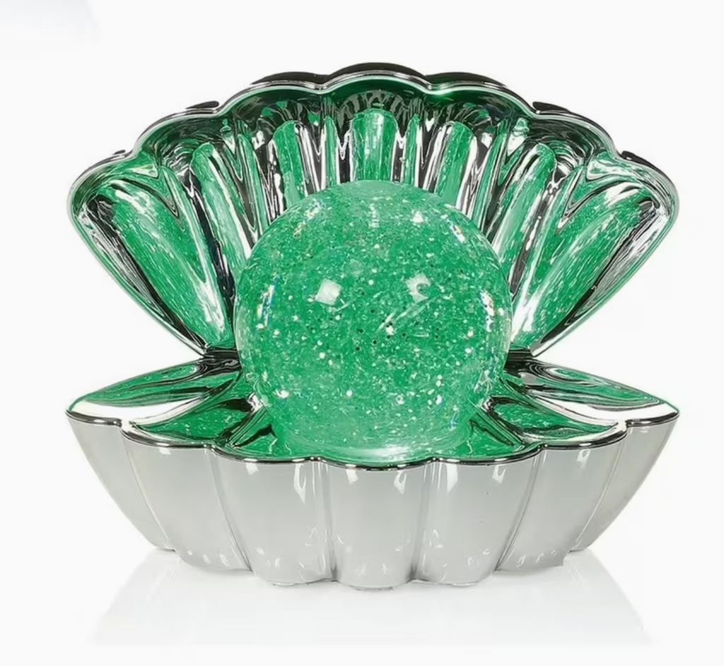 Choice of 3 Colour Changing Christmas Clam Shape LED Glitter Water Spinner 18cm