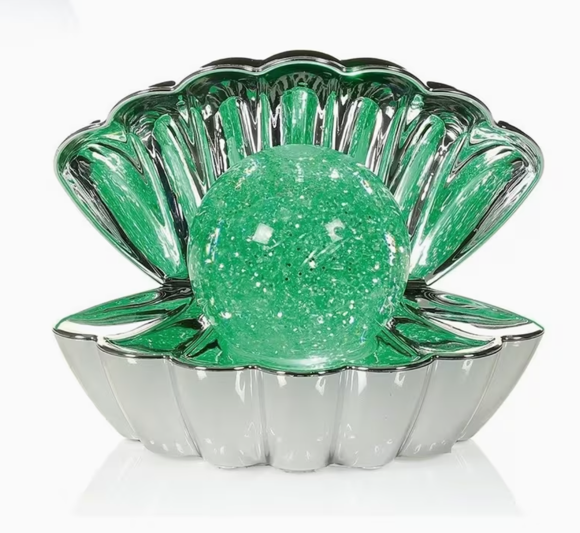 Choice of 3 Colour Changing Christmas Clam Shape LED Glitter Water Spinner 18cm